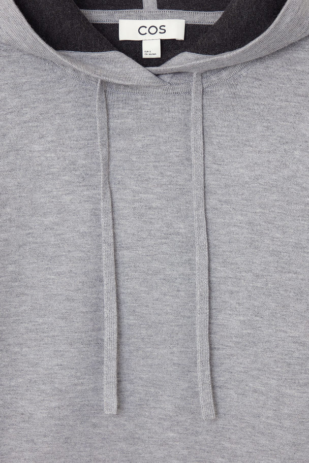 COS Double-faced Knitted Hoodie Grey
