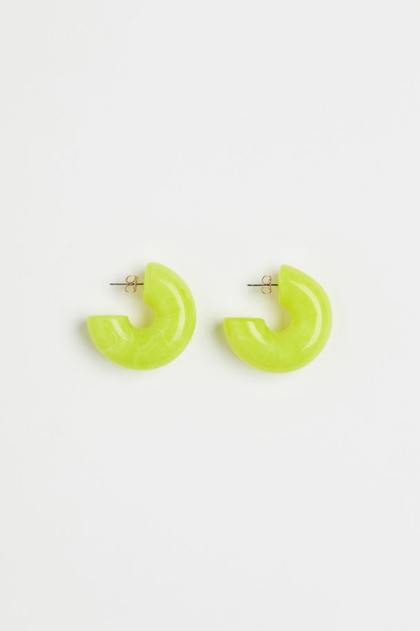 H&M Sichelförmige Ohrringe Neongelb