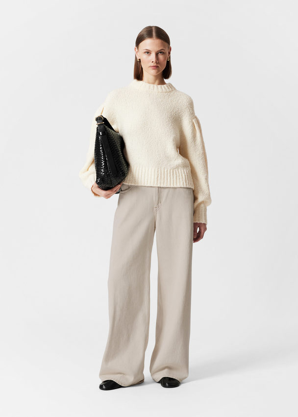 & Other Stories Oversized Knit Jumper Cream