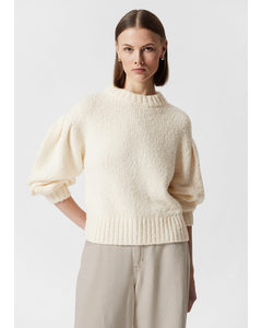 Oversized-Strickpullover Creme