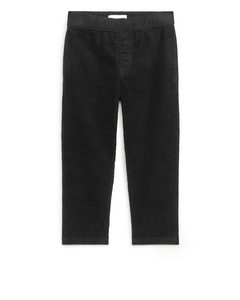 Tapered Corduroy Trousers Black