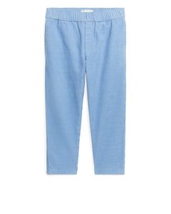 Tapered Corduroy Trousers Light Blue