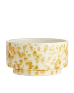 Stoneware Bowl 14 Cm Off-white/yellow