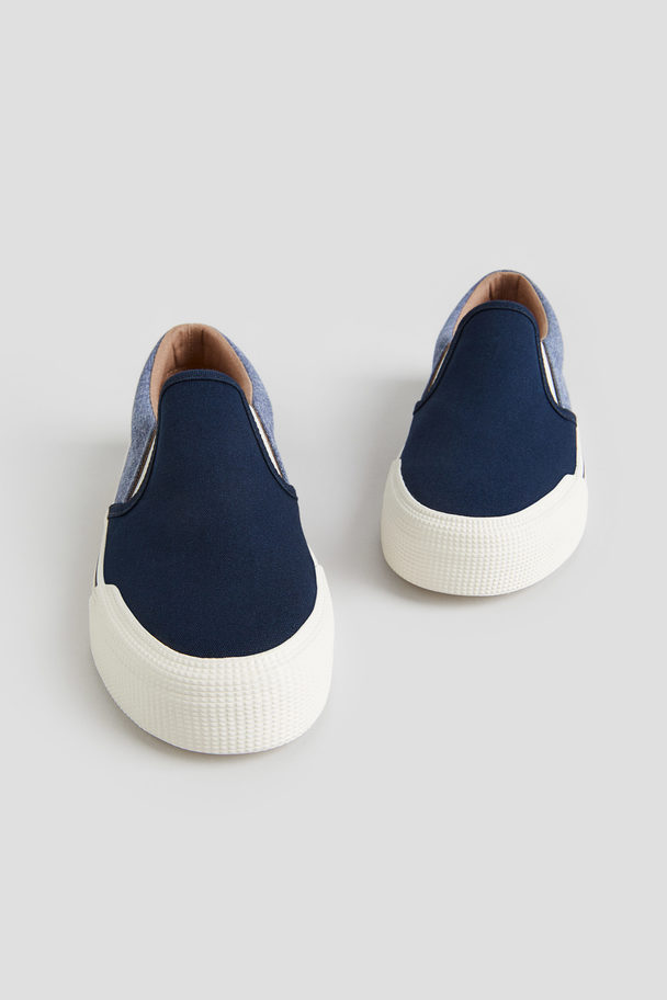 H&M Slip-on Sneakers Marineblauw/blokkleuren