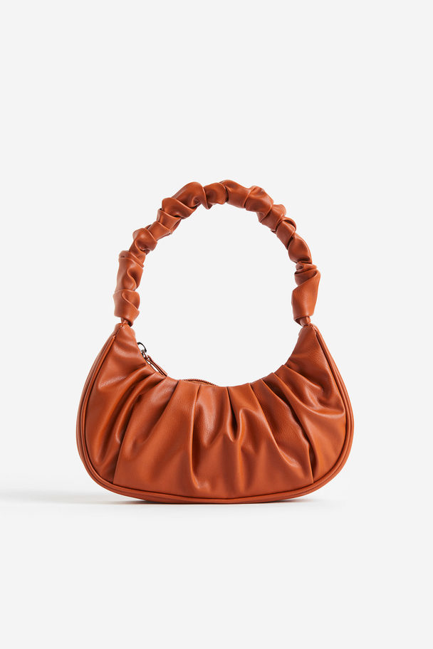 H&M Pleated Handbag Brown