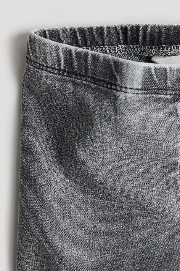 H&M Washed-look Cycling Shorts Dark Denim Grey