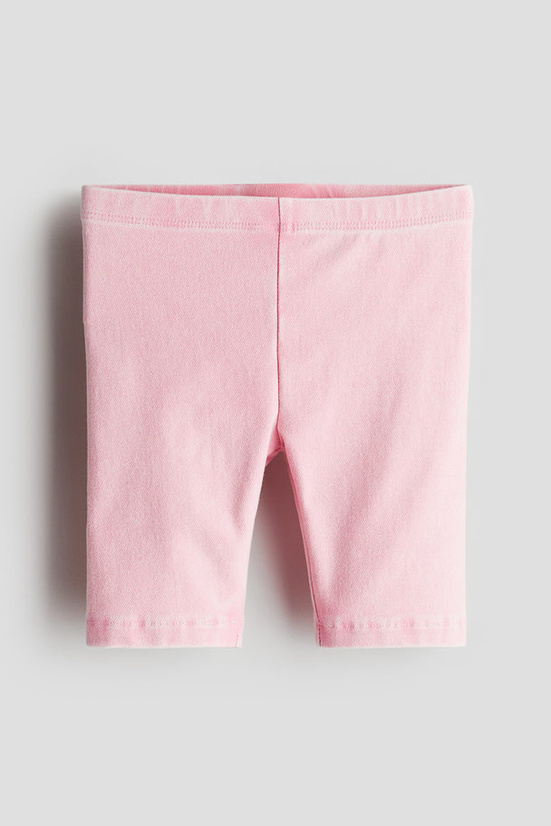 H&M Washed-look Cycling Shorts Washed Pink