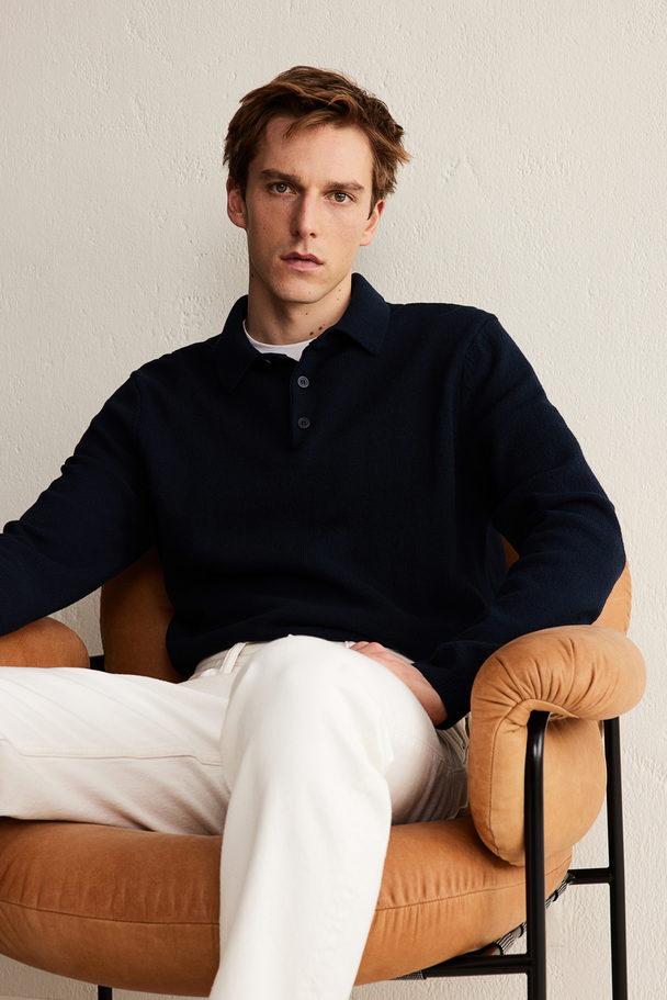 H&M Poloshirt Regular Fit Mørkeblå