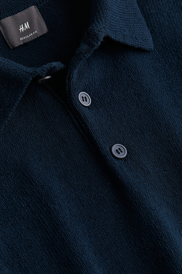 H&M Poloshirt Regular Fit Mørkeblå