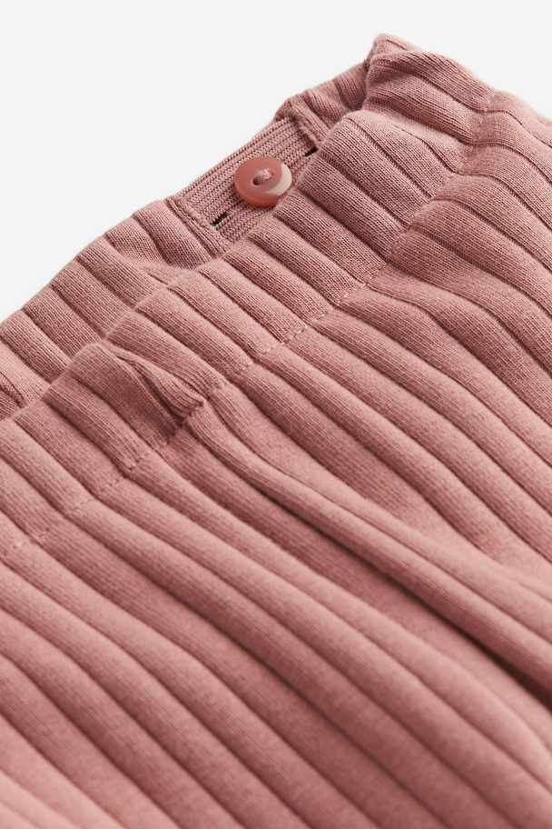 H&M 2-piece Ribbed Jersey Set Dark Pink