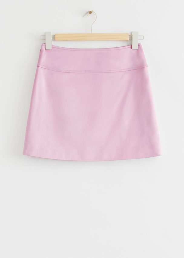 & Other Stories Fitted Satin Mini Skirt  Pink