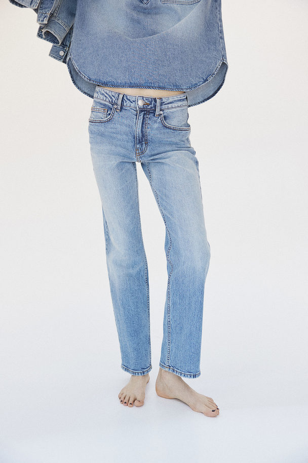 H&M Slim High Jeans Helles Denimblau