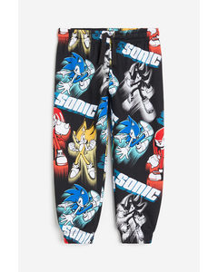 Patterned Joggers Black/sonic The Hedgehog