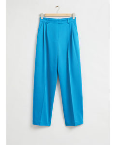 Tailored Relaxed-fit Trousers Bright Blue