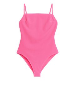 Textured Swimsuit Bright Pink