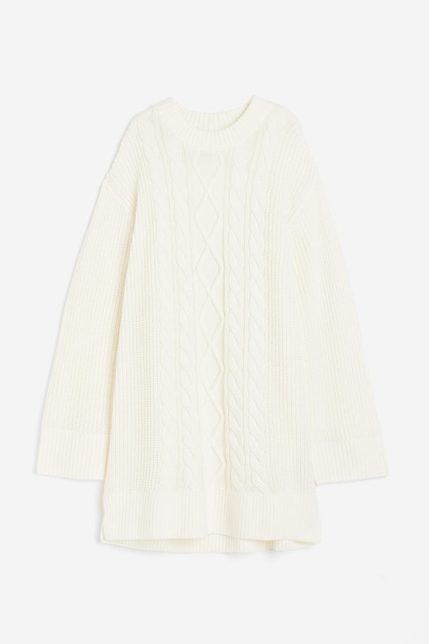 H&M Oversized Knitted Dress Cream
