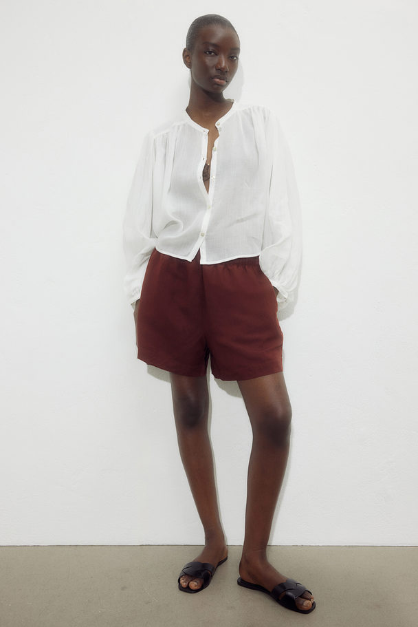 H&M Pull On-shorts I Hørblanding Mørkebrun