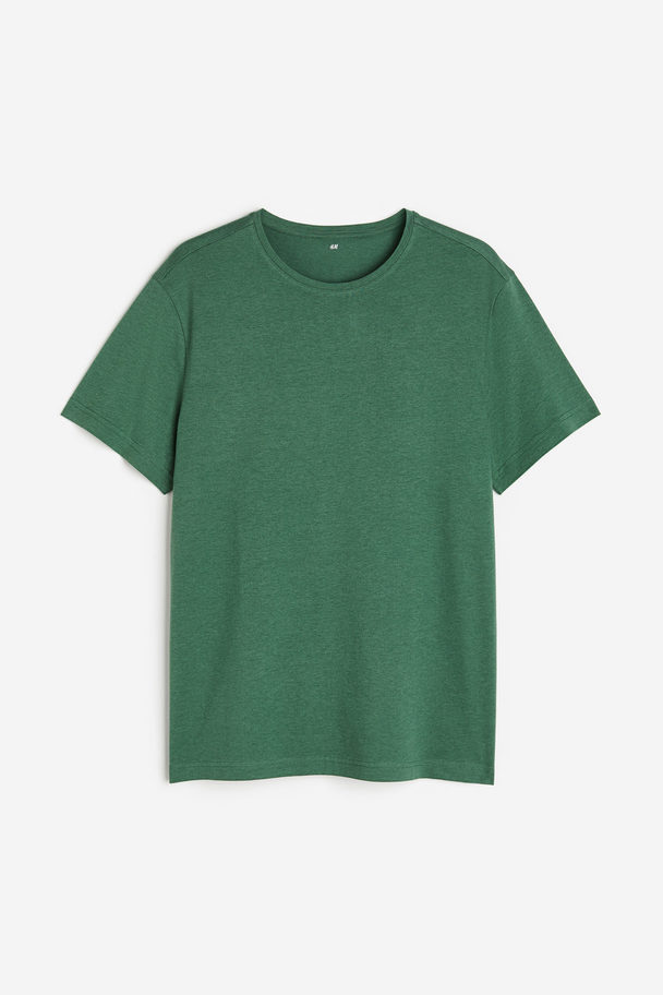 H&M T-shirt Regular Fit Mörkgrön