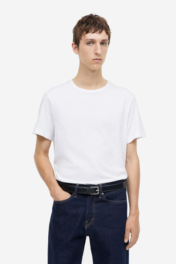 H&M T-shirt Regular Fit Hvid