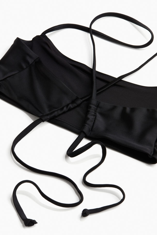 H&M Tie-detail Bikini Top Black