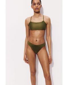 Bikinitop Med Bindedetalje Mørk Kakigrøn