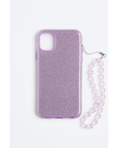 Glitterende Iphone-case Met Decoratie Paars