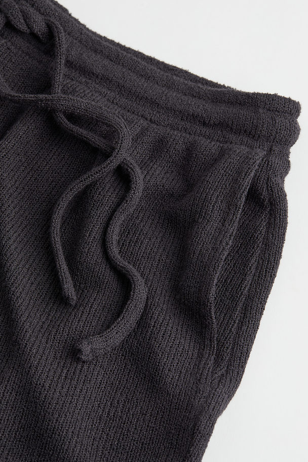 H&M Strikkede Shorts Mørkegrå