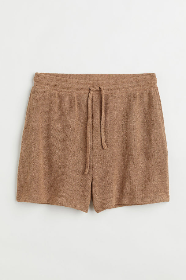 H&M Knitted Shorts Dark Beige