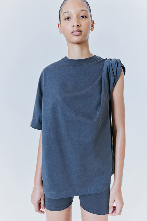 H&M Oversized T-Shirt Dunkelgrau