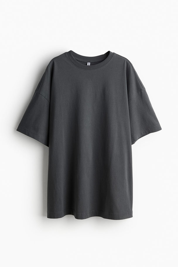 H&M Oversized T-Shirt Dunkelgrau