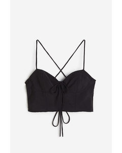 Cropped Bustier Top Black