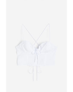Cropped Bustier Top White
