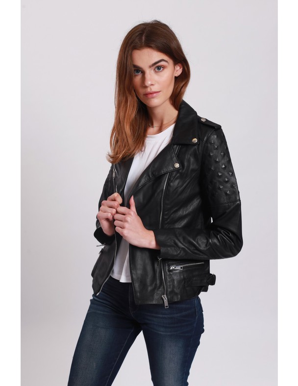 Le Temps des Cerises Leather Jacket Laima