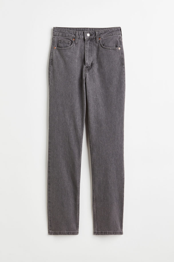 H&M Vintage Straight High Jeans Dunkelgrau