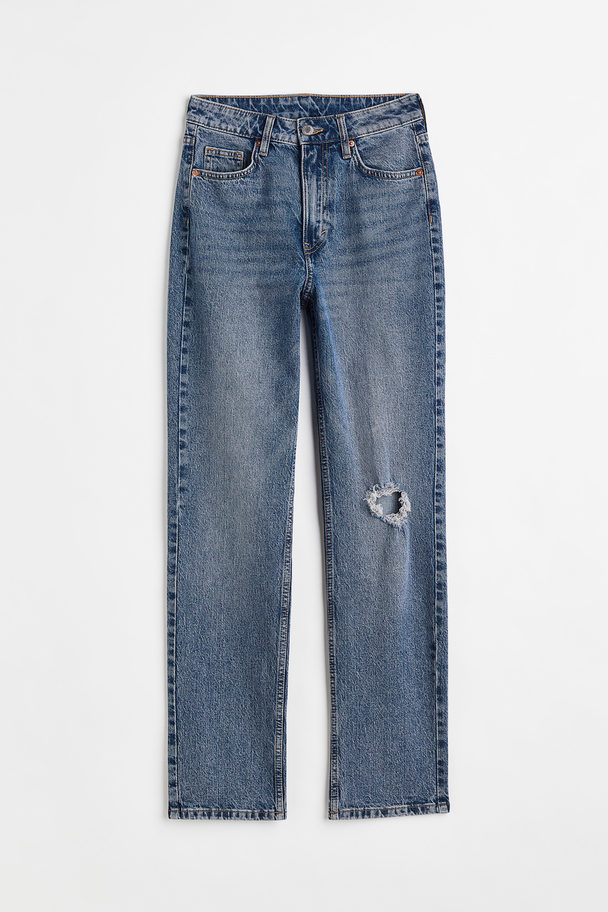 H&M Vintage Straight High Jeans Blau