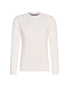 Cappuccino Italia Cable Pullover Wit Weiss