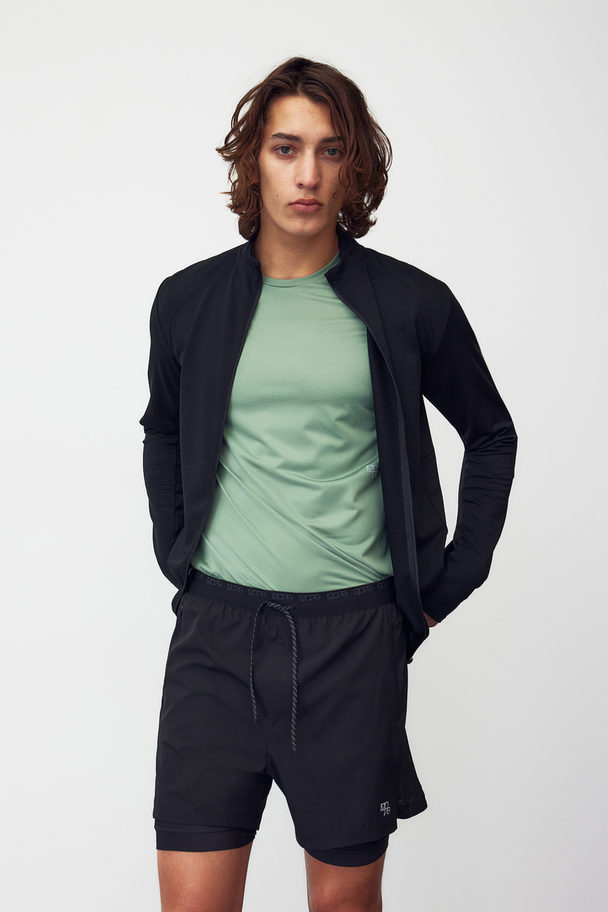 H&M Drymove™ Double-layered Running Shorts Black