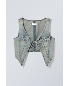 Pearl Denimvest Flekket Blå