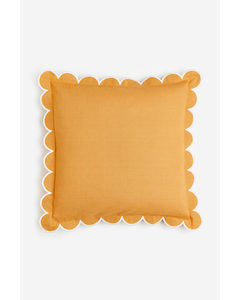 Linen-blend Cushion Cover Yellow