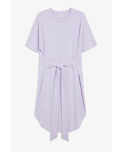 Tie-waist Midi Dress Purple