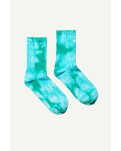 Tie-dye Sport Socks Turquoise Tie-dye