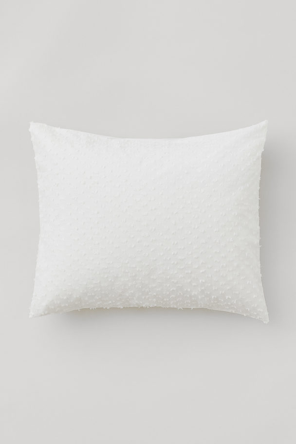 H&M HOME Plumeti-weave Pillowcase White