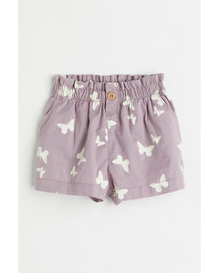 Paper Bag Shorts Light Purple/butterflies