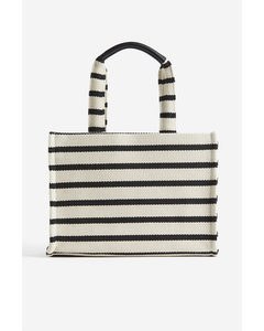Cotton-blend Shopper Black/striped