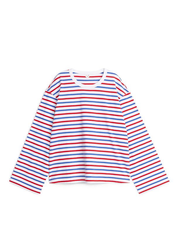ARKET Oversized T-shirt Wit/rood/blauw