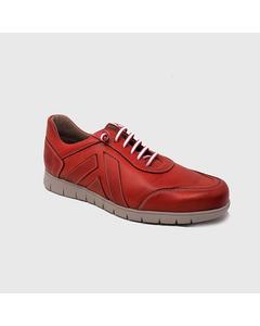 Jordi Lace Up Shoe In Leather Red Colour