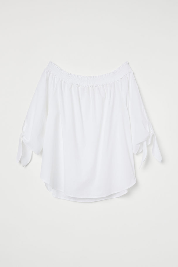 H&M Off-Shoulder-Bluse Weiß