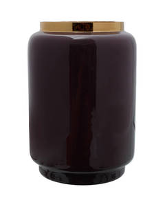 Vase Art Deco 425 dark purple / gold