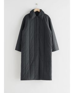 Relaxed Padded Puffer Coat Grey