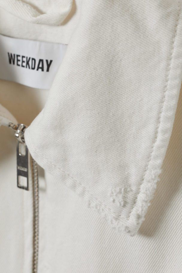 Weekday Distressed Twill Jacket White